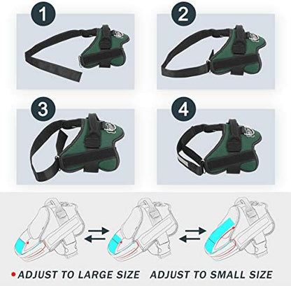 Dog Harness, No-Pull Reflective Dog Vest, Breathable Adjustable Pet Harness with Handle for Outdoor Walking - No More Pulling, Tugging or Choking (Dark Green, S) - Image 3