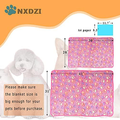 Dog Blankets for Medium Large Dogs, 3 Pack Dog Blanket Washable 41" x 31", Fuzzy Soft Pet Mat Throw Cover for Kennel Crate Bed, Cute Paw Pattern, Cat Blanket, Blankets for Dogs, Pet Blanket - Image 5