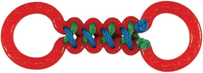 Rope and Rubber Double Sided Dog Tug Toy 12.75" Long for Medium to Larger Breeds (Orange Tug Toy)
