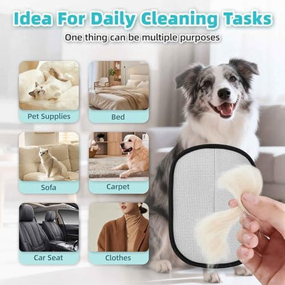 Pet Hair Removal Glove, Upgraded Electrostatic Pet Hair Remover, Reusable Five-Finger Magic Brush, Effectively Removes Dog & Cat Hair from Couch, Carpet, Clothes, Furniture & Car Seat - Image 3