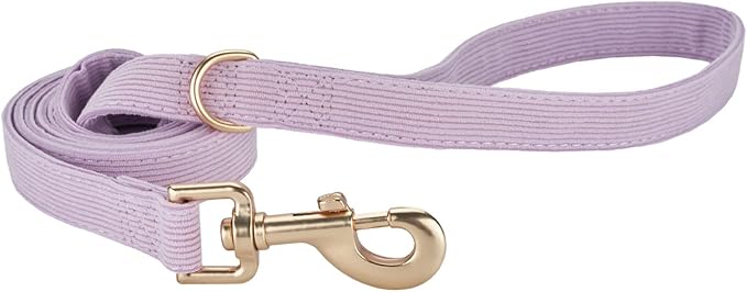 Soft Corduroy Fibric Dog Leash, 5 Feet Length Lead with Heavy Duty Rotating Hook, for Small Medium Dogs.(S,Purple)