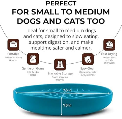 Silicone Slow Feeder Dog Bowls for Small Dogs & Puppies, Slow Eating Bowl - Image 3