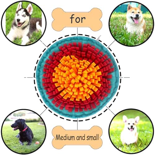 Dog Snuffle-Mat Slow-Feeder-Bowl - Simulating Grassland for Boredom, Encourages Natural Foraging Skills for Pet, Treat Indoor Outdoor Stress Relief（Tricolor） - Image 5