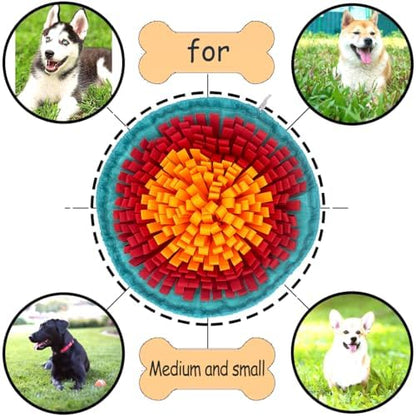Dog Snuffle-Mat Slow-Feeder-Bowl - Simulating Grassland for Boredom, Encourages Natural Foraging Skills for Pet, Treat Indoor Outdoor Stress Relief（Tricolor） - Image 5