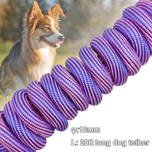 BTINESFUL 8/12/20/30/50/75ft Dog Tie-Out Long Tether Rope Dog Lead for Yard - Image 3