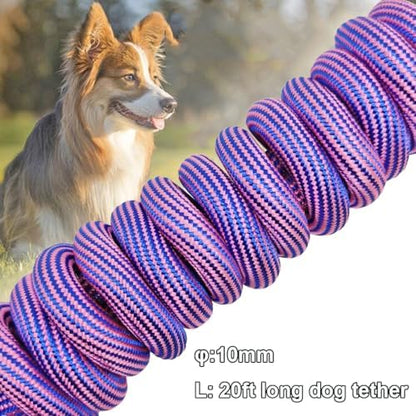 BTINESFUL 8/12/20/30/50/75ft Dog Tie-Out Long Tether Rope Dog Lead for Yard - Image 3