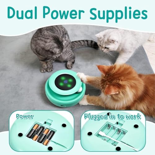 ORSDA Cat Toys 2-in-1 Interactive Cat Toys for Indoor Cats, Automatic Cat Toy Balls, Mice Toys Ambush Feather Kitten Toys with 7pcs Attachments, Dual Power Supplies, Adjustable Speed, Auto On/Off - Image 6