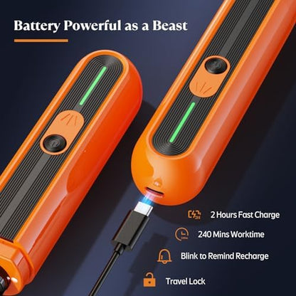 YABIFE 4-Lights Dog Nail Grinder, Easy Quick Locate Dog Nail Trimmers, for Puppy Paw Toenails or Pets from Small, Medium to Large, with Travel Lock, Whisper Quiet, Heavy Duty 3 Speeds - Image 6