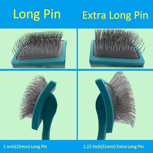 Extra Long Pin Dog Grooming Brush Haired Dogs & Pet Comb Value Kit,Dog Brushes for Goldendoodle, Labradoodle, Poodles - Pet Hair Brush for Medium & Long Haired Dogs-31mm pins - Image 5