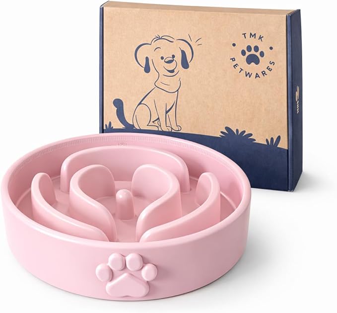 Slow Feeder Dog Bowls – Dog Bowl Slow Feeder – Microwaveable Dog Slow Feeder for All Breeds – Lead and BPA-Free Ceramic Pet Bowl – Pet Feeder for Fast Eaters