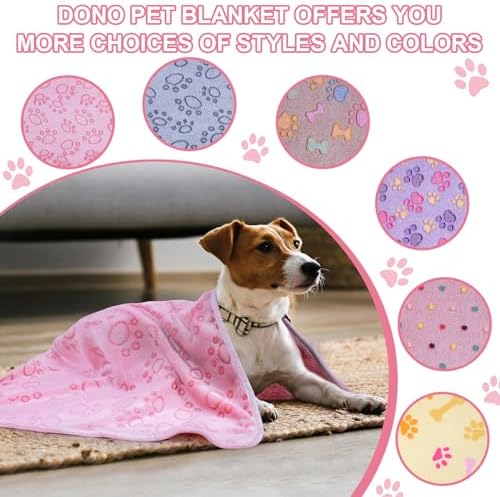 Dono 1 Pack 3 Dog Blankets, Soft Fluffy Fleece Pet Blanket Warm Sleep Mat Paw Print Design Puppy Kitten Throw Blankets Doggy Blanket for Dogs - Image 6