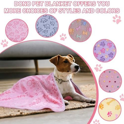 Dono 1 Pack 3 Dog Blankets, Soft Fluffy Fleece Pet Blanket Warm Sleep Mat Paw Print Design Puppy Kitten Throw Blankets Doggy Blanket for Dogs - Image 6