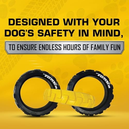 Tonka 3-Ring Tug Outdoor Dog Toy, 10.5 Inch Ring Dog Tug Toy for Medium and Large Breeds, Black/Yellow - Image 6