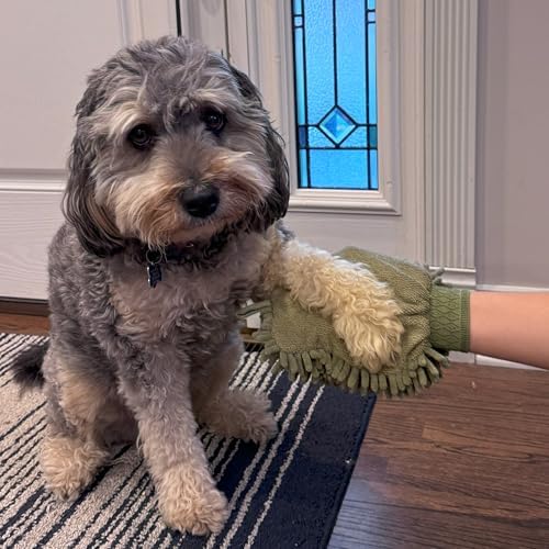 SPOT Clean Paws Chenille Microfiber Dog Towel Mitt - Super Absorbent, Quick-Drying, Washable, Double-Sided Glove for Wet Paws & Body, Durable, Odor-Free, Gently Massages & Dries, 9.5in x 7in - Image 3