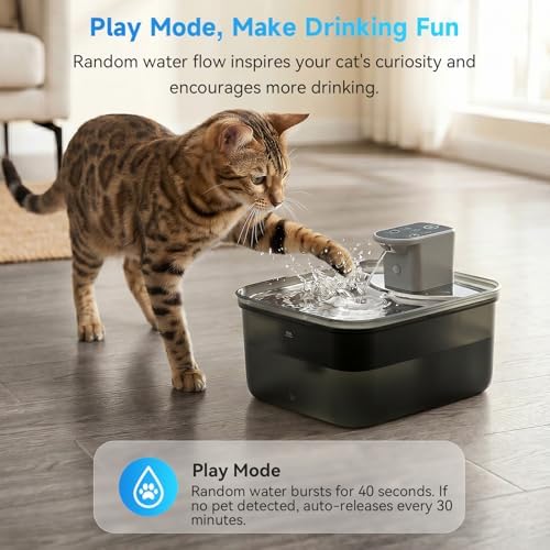 Wireless Cat Water Fountain 118oz/3.5L,Pet Fountain Stainless Steel Tray - Image 4