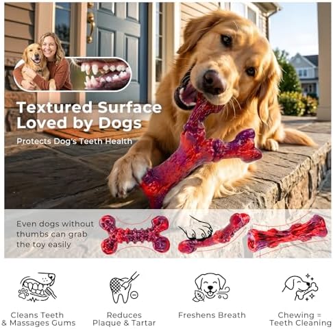 Kseroo 3-Pack Beef Flavored Dog Chew Toys for Aggressive Chewers, Red-XL - Image 4