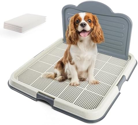 PAWISE Dog Pee Pad Holder Tray with Splash Guard, 23.6" Large Puppy Potty Training Pad Tray, Puppy Litter Box with High-Wall, Indoor Pet Toilet for Small to Medium Sized Dogs by PAWISE