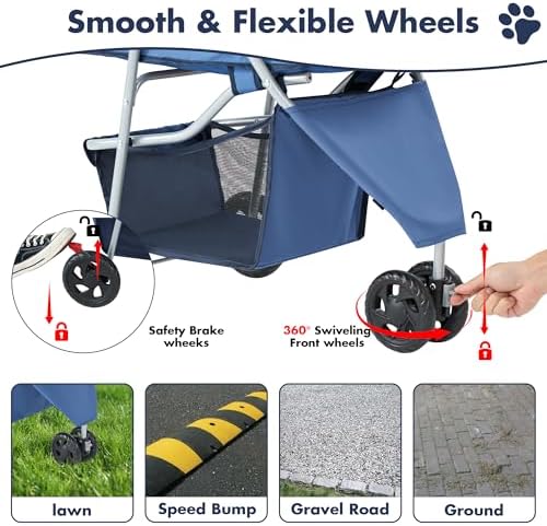 DUMOS 3 Wheels Pet Stroller for Small Dogs and Cats - Image 5