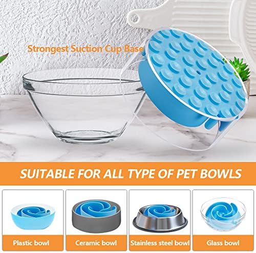 Slow Feeder Dog Bowls Insert, Animire Soft Silicone Slow Eating Dog Food Bowl for Small, Medium and Large Dogs, Compatible with Regular and Elevated Bowls - Image 4