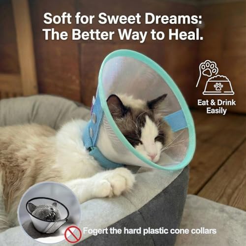 Cat Cone Collar Soft, Mesh Recovery E Collar for 3-6lb Cats, Size S - Image 3
