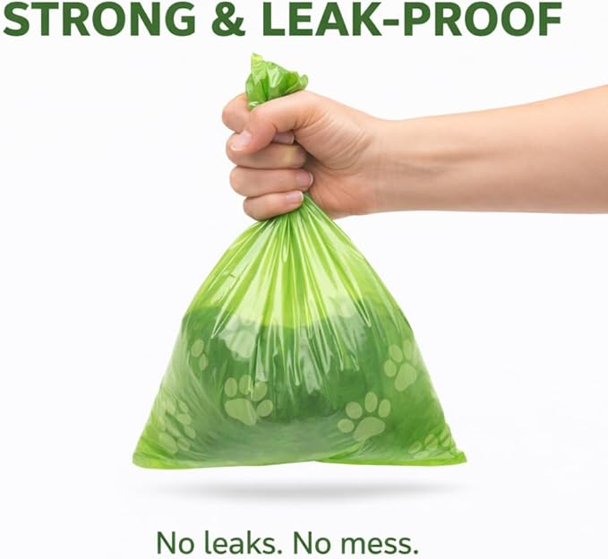 Dog Poop Bags 360 Count – Strong Leak-Proof, Easy Tear, Eco Friendly Biodegradable Waste Bags for Dogs & Cats, Unscented