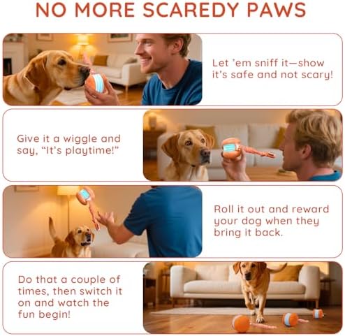 Interactive Dog Ball,Random Path Electric Moving Dogs Toy with Rope - Image 5