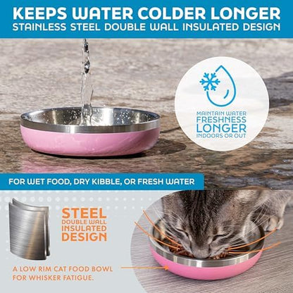 Master Pet Supply Stainless Steel Cat Bowls 9 oz Heavy Duty Navy Blue - Image 3