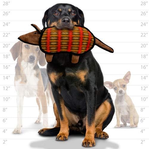 TUFFY - World's Tuffest Soft Dog Toy - Desert - Multiple Layers. Made Durable, Strong & Tough. Interactive Play (Tug, Toss & Fetch). Machine Washable & Floats (Armadillo, Large 2 Pack)