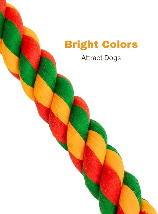 Durable Rope Toy for Medium-Large Dogs, Indestructible Chew & Tug Toy for Powerful Chewers, Teeth-Cleaning Cotton Rope(Figure-8 Rope)