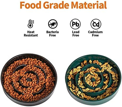 8.66 in Black Ceramic Dog Bowl Slow Feeder for Medium and Large Breed Dogs, Anti-Choking and Slowing Down Eating Time, Heavy Weighted Non-Slip Base - Image 4