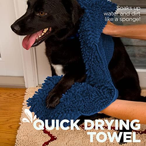 Soggy Doggy Super Shammy Absorbent Dog Towel, Navy Blue, 31x14 - Image 2
