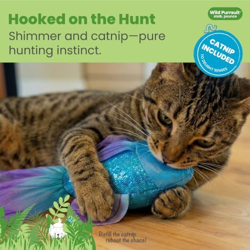 Catstages Beta Bliss Cat Toy, Plush Fish with Refillable Catnip, 8.3” - Image 2