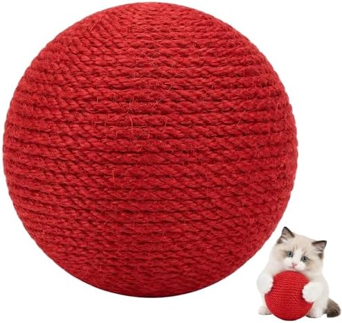 4-Inch Sisal Cat Toy Balls, Cat Toys for Indoor Cats, With Crinkle Sound by DMZBJ