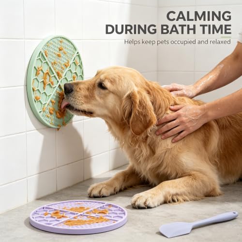2Pcs Silicone Dog Cat Lick Mat, 61 Suction Cups Honeycomb BPA-Free - Image 6