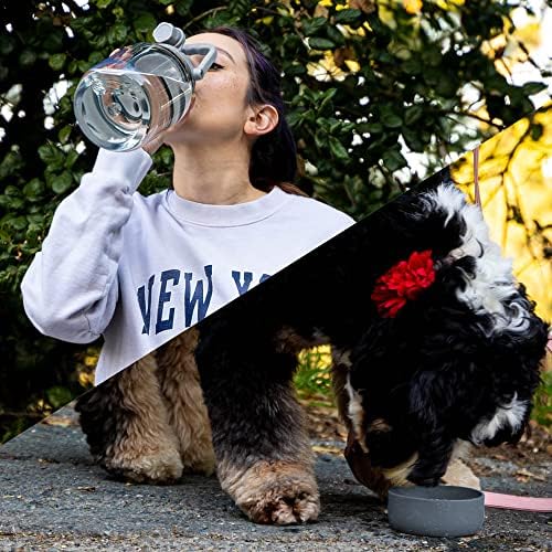 Asobu Buddy Bottle a Stainless Steel Insulated Water Bottle for with Removable Dog Water Bowl and Dog Food and Treat Storage Bowl (Green, 50 Ounce) - Image 6