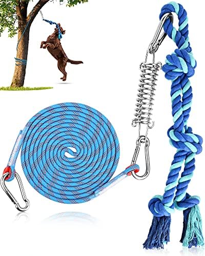 Petbobi Dog Tree Tug Toy, Outdoor Hanging Spring Bungee Tether, Large Dog by Petbobi