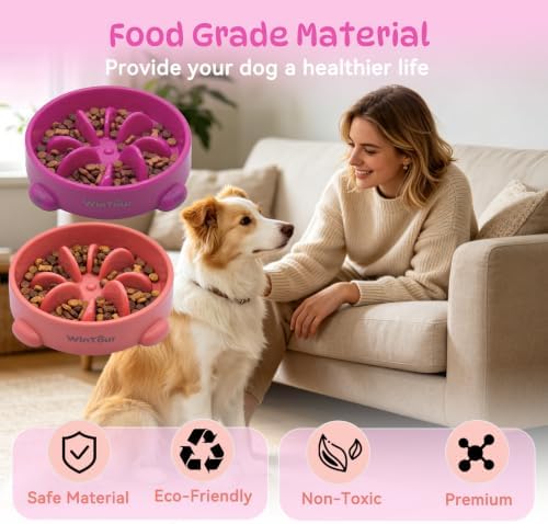 WinTour 2 Pack Slow Feeder Dog Bowls, BPA Free, Medium & Small Dog Bowls - Image 5