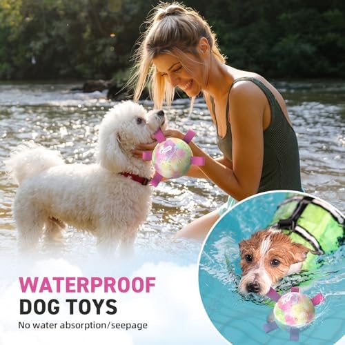 QDAN Dog Soccer Ball with Straps, Small Puppy Durable Dog Toys, 5 Inch - Image 4