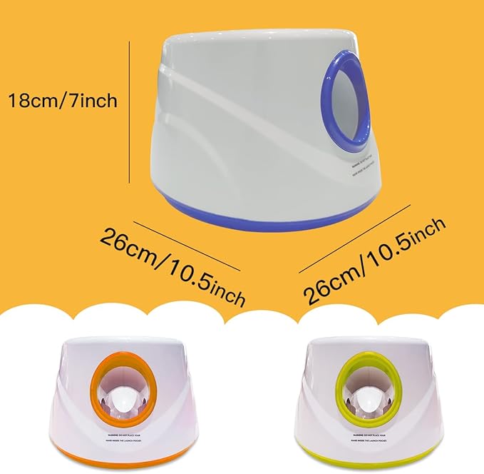 Automatic Dog Ball Launcher-Small Silent Dog Ball Thrower, 3 Adjustable Distances (20ft/33ft/46ft), Rechargable,Includes 3 Durable 2.3" Balls for Small/Medium Dogs (Orange, Medium)