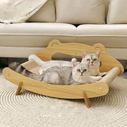 Extra Large Cat Scratcher Bed Lounge for Indoor Cats – Sisal Giant Curved Scratch Pad, Cat Lounger Couch Chair, Kitty Scratching Post and Hammock, Feline Furniture, Play Board for Kittens (X-Large) by PetZenGarden