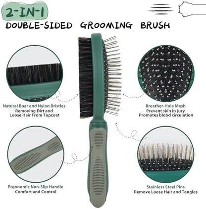 2PCS Pet Grooming Brush and Deshedding Comb Tools for Dogs Cats - Image 3