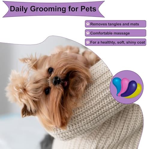Gentle Grooming Puppy Brush with Gift Box (Glitter Rose Red) - Image 7
