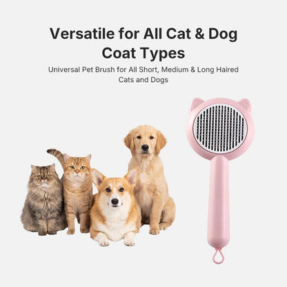 Cat Brush Dog Brush, Self Cleaning Slicker Brush, Suitable for Shedding & Haired Pets, Shedding Hair Removal Tool for Indoor Cats and Dogs, Easy to Clean - Image 5
