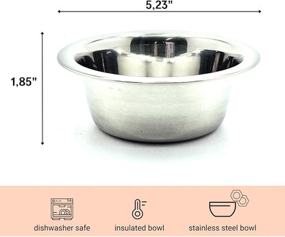Stainless Steel Dog and Cat Bowls, Pack of 2, Replacement Bowl for Pets (14oz)