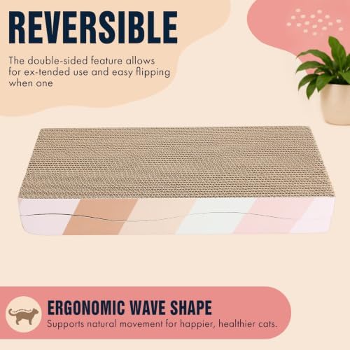 SIDAZON Cat Scratching Board cat Scratcher Cat Scratch Pad Cardboard cat scratchers for Indoor Cats Reversible Large Wide Corrugated with Catnip(2pcs) - Image 6