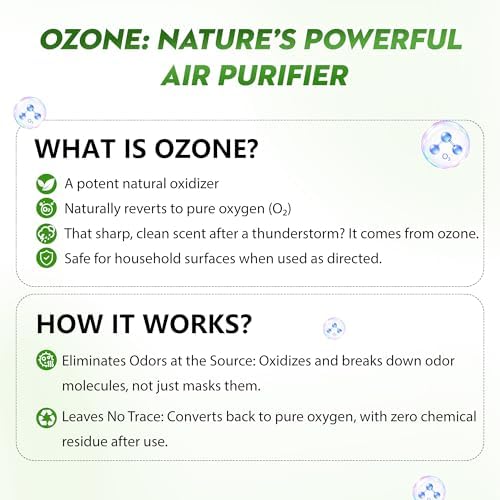 Cat Litter Odor Deodorizer, Cordless Rechargeable Ozone Air Purifier for Dog Poof and Kitty Litter Box, Pet Odor Eliminator with 3 Mode for Home, Kennel, Smoke, Car - Image 6