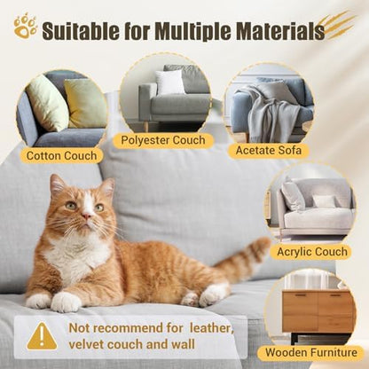 Cat Scratch Couch Protector, 90"x16" Trimmable Anti-Scratch with Grid Tape - Image 4