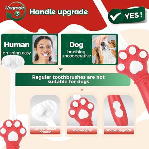 2 Pcs 3-Sided Dog Toothbrush for Puppies and Small Dogs - Image 5