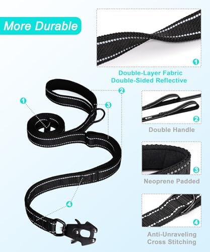 GEIT 2 Padded Handles Heavy Duty Dog Leash for Small Medium and Large Dogs - Image 5