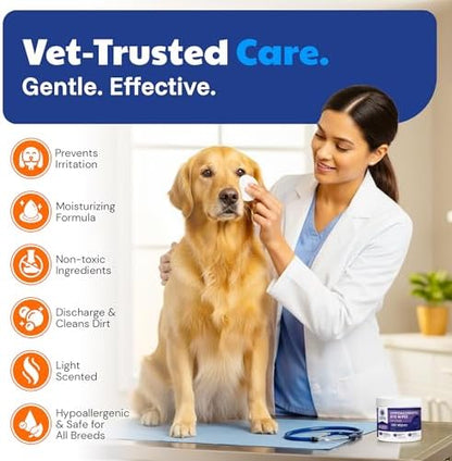 AKC Eye Wipes for Dogs & Cats, Lavender Scent, 100 Count - Image 2